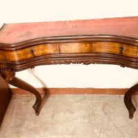 Consolle petineuse legno, metà secolo con intarsi