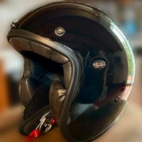 Casco Jet  nero metalflake omologato