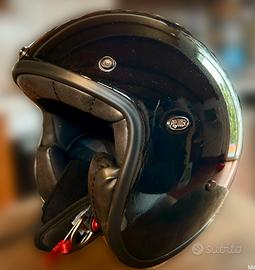 Casco Jet  nero metalflake omologato