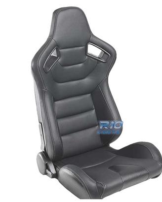 SEDILE SPORTIVO SEMI BAQUET STILE RS PELLE NERA
