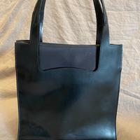 Borsa nera pelle e tessuto LAMARTHE-PARIS