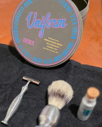 Set barba vintage rasoio shavette + pennello con s