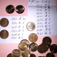 monete da 10 lire+ da 20 lire  dal 1957+20 lire