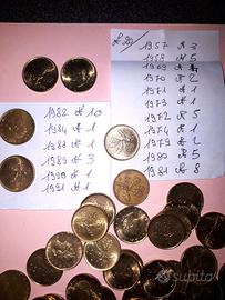 monete da 10 lire+ da 20 lire  dal 1957+20 lire