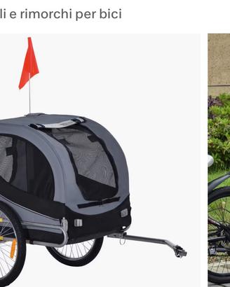 Rimorchio bici per cani