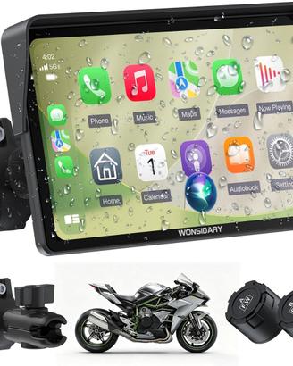 CarPlay Moto 7" Wireless con TPMS Impermeabile