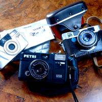 3 macchine pellicola punta e scatta + flash