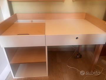 Scrivania IKEA STUVA bianca   contenitore 96x48x56