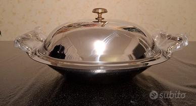 Vassoio con coperchio MSB Inox e oro 24 kt. 