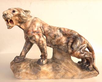 Scultura Tigre Antica Marmo Arabescato 28kg