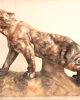 Scultura Tigre Antica Marmo Arabescato 28kg