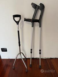 Stampelle e bastone Tripode