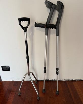 Stampelle e bastone Tripode