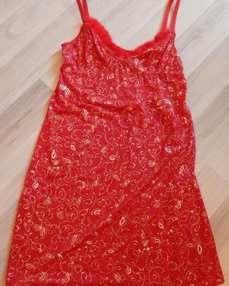 BABYDOLL – ROSSO DECORATO IN ORO – TAGLIA M - III