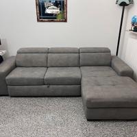 Divano letto angolare con contenitore ritiro