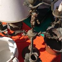 Antico candelabro 5 bracci con putti del '900