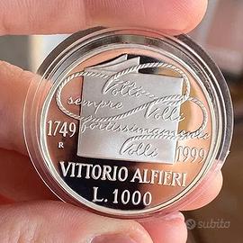 1000 lire argento Vittorio Alfieri 1999 PROOF