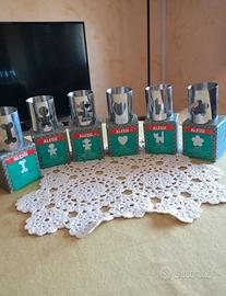 Set 6 porta tovaglioli acciaio Alessi "Girotondo"