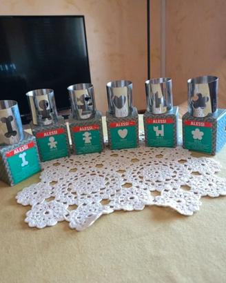 Set 6 porta tovaglioli acciaio Alessi "Girotondo"