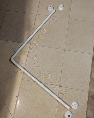 asta tenda doccia 70x70 cm completo di ganci