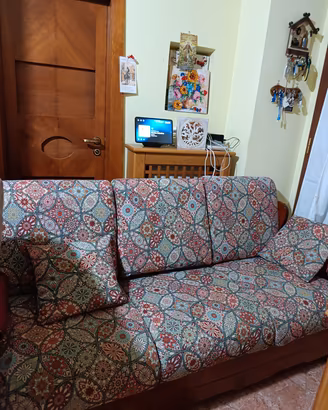 Divano letto 3 posti sfoderabile in legno 