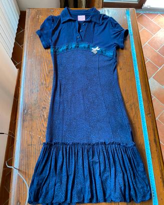Vestito estivo in cotone taglia S / 42 blu/nero
