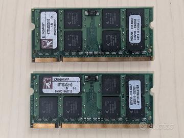 DDR2 SODIMM, 2 x 1GB, Kingston