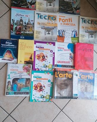 Libri scolastici Prima, Seconda e Terza Media 
