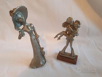 Statuine vintage in peltro