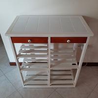 Mobile multiuso 68x38x78 cm in legno bagno cucina