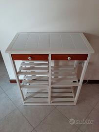 Mobile multiuso 68x38x78 cm in legno bagno cucina