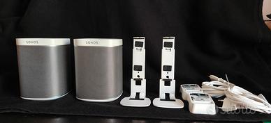 Coppia di SONOS PLAY:1 e supporti da parete 