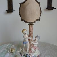 Lampada con putti in ceramica Bassano anni 50