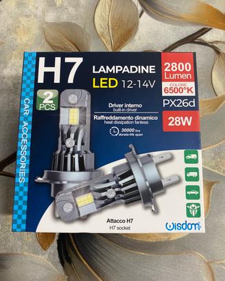 Coppia lampadine LED H7 28W 6500K 2800 lumen