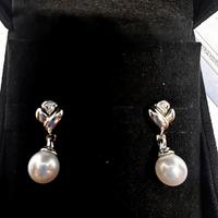 Orecchini  oro 18kt perle mare diamante 153/23