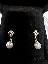Orecchini  oro 18kt perle mare diamante 153/23