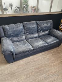 Divano in ecopelle blu