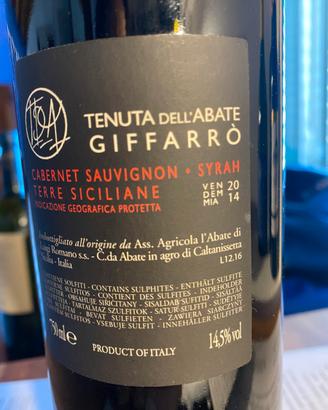 Vino Rosso -  Tenuta Dell’Abate - Syrah