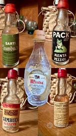 Lotto 5 bottigliette mignon liquori vintage