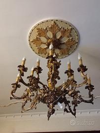 lampadario in ottone