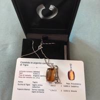 Collana con ciondolo Occhio di Tigre 