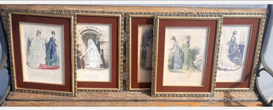 Litografia moda 1874/75 in cornice MODE DI PARIGI