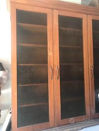 libreria vetrina  in legno 1930 vintage