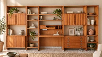 Libreria modulare vintage scandinava