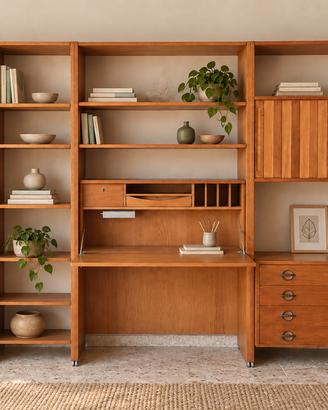 Libreria modulare vintage scandinava