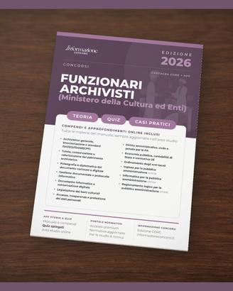 Manuale Concorso Funzionari Archivisti Core