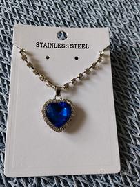 Collana con Cuore Blu