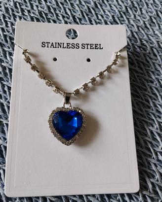 Collana con Cuore Blu