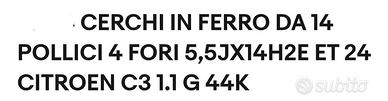 due cerchioni in ferro con pneumatici 175/65  R14
