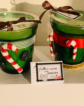 Candele natalizie decorate a mano #idearegalo